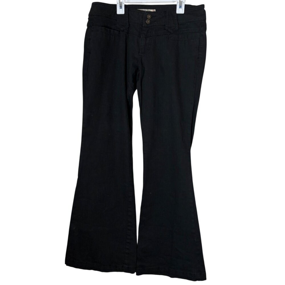 YMI Low Rise Flare Jeans Size 11 Black Stretch Cotton Vintage Y2K Indie Sleaze
